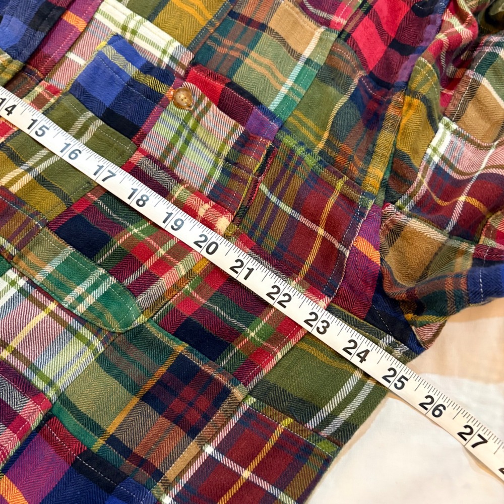 Orvis Mens Patchwork Plaid Flannel Button Down Sh… - image 6